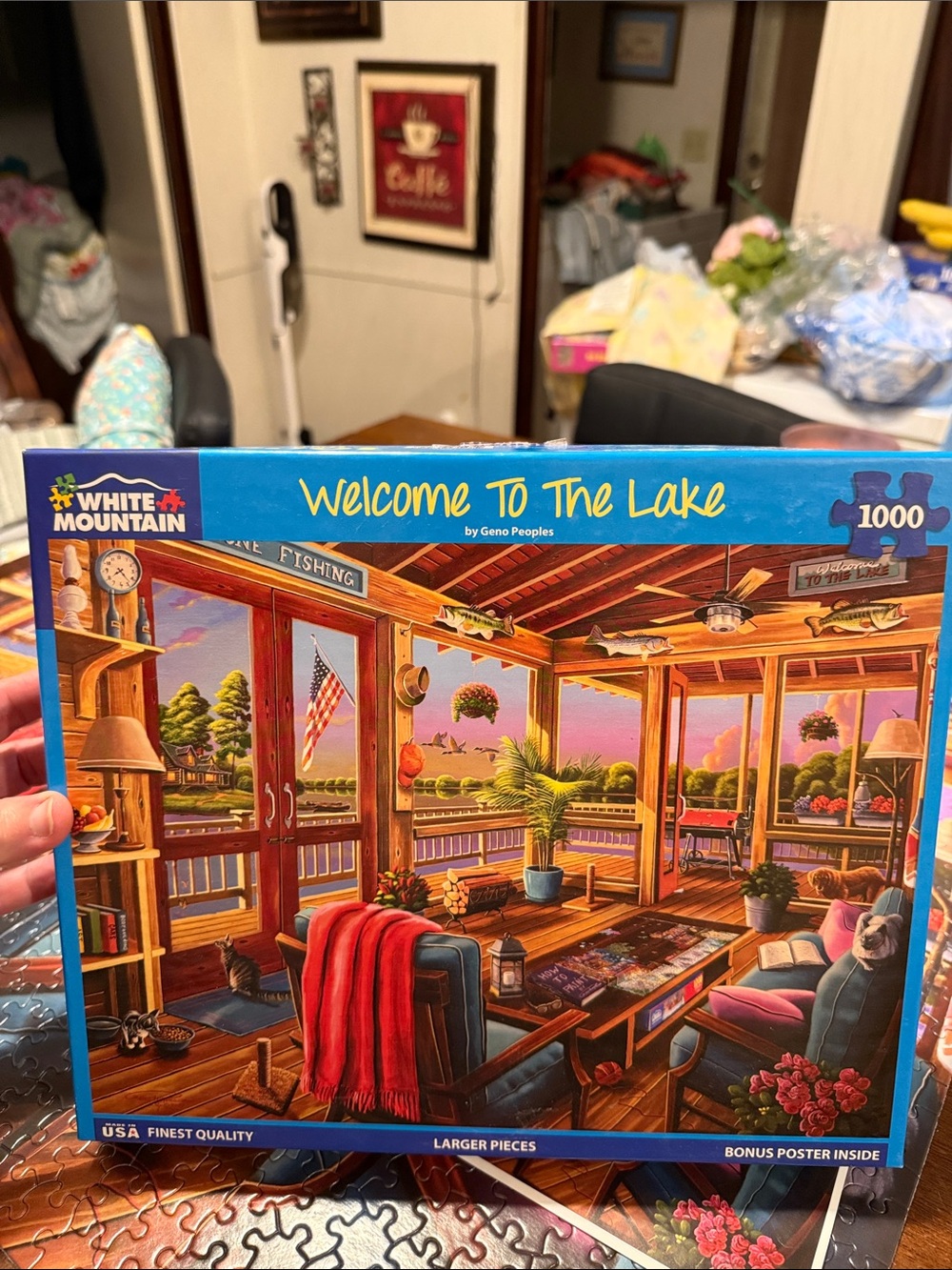 White Mountain 'Welcome to the Lake' Puzzle Box - Blue, Red